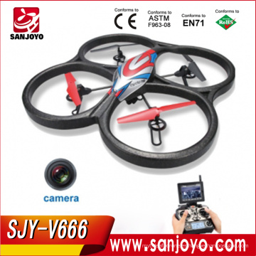 JJRC Hot &amp; New Toys! Giroscopio de 6 ejes 5.8G Quadcopter RC a gran escala con monitor de cámara lcd HD FPV RC Drone SJY-JJRC-V666